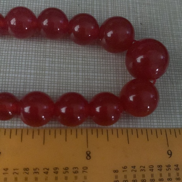 New Pretty artisan handcrafted red jade jadeite gemstone necklace gift earrings - Picture 5 of 8